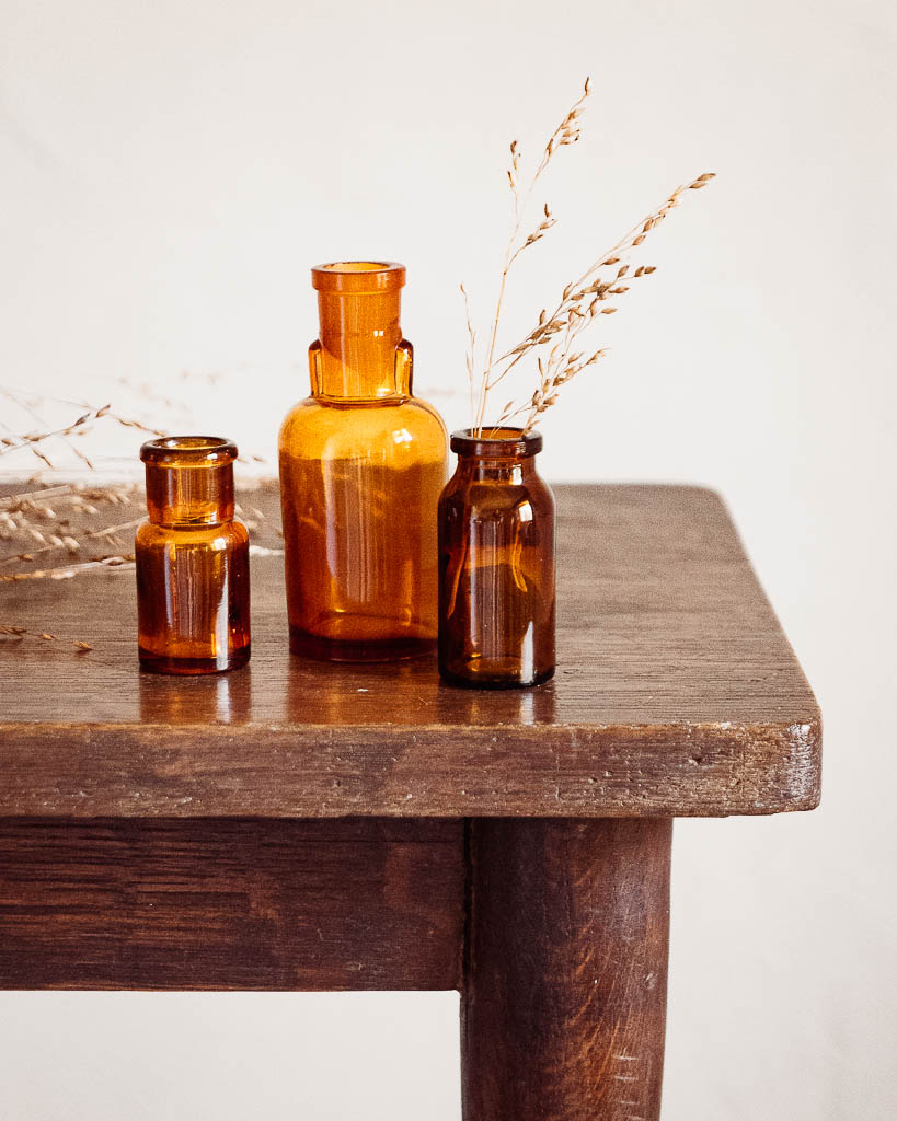 Lot De 3 Flacons Verre Ambré 100ml Avec Pipette - Bouteilles Rechargeables Pour Huiles Essentielles Et Parfums