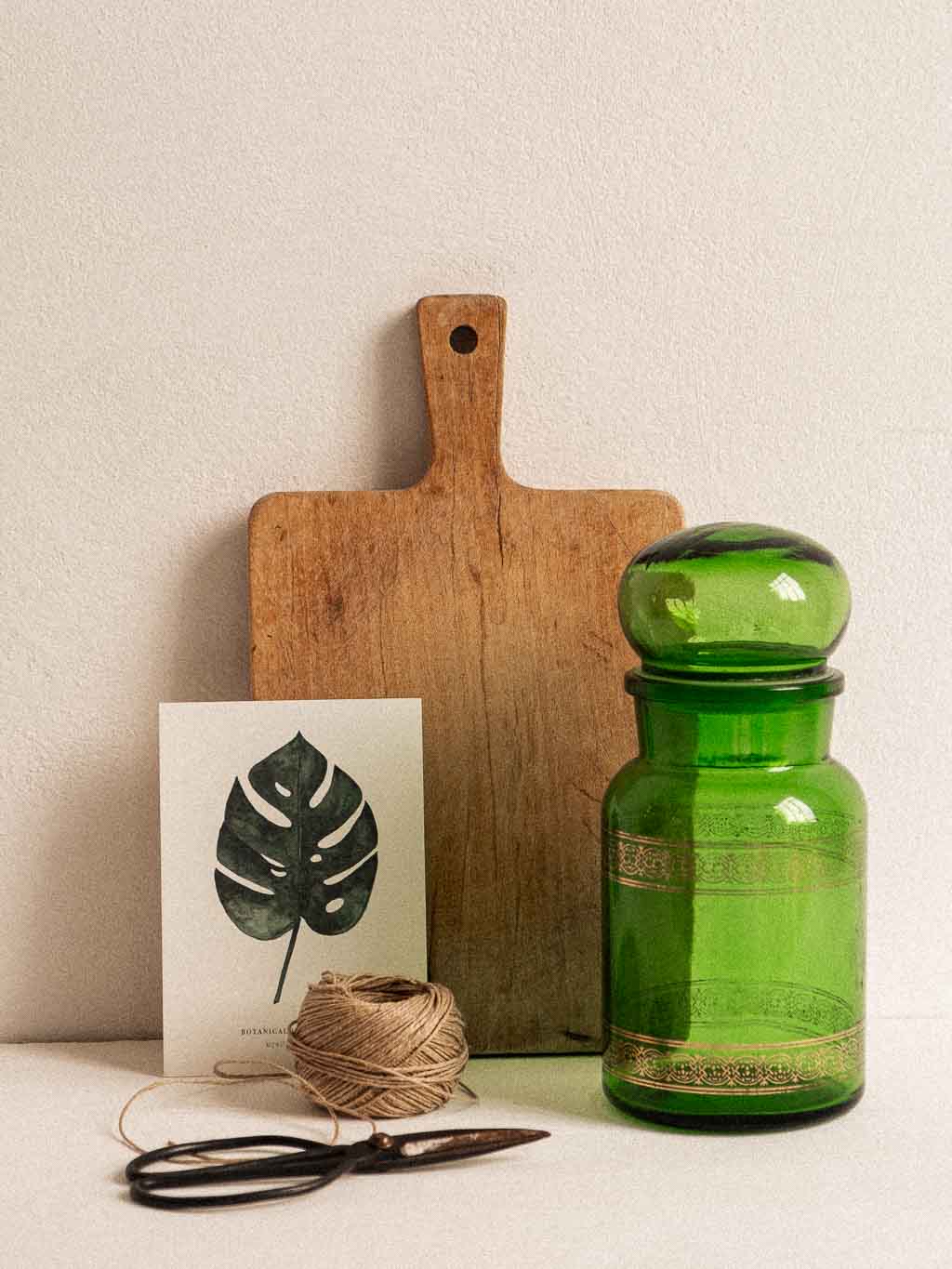 pot d'apothicaire en verre vert