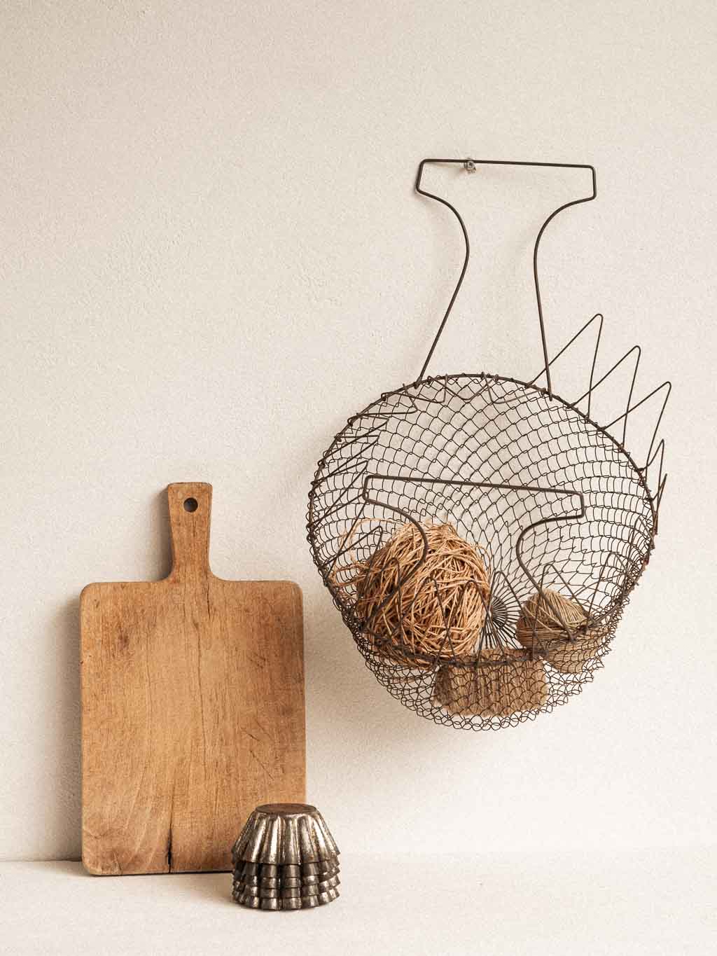 Panier à Créoles Et Pointe à Glace Vintage Pour Pêche Sur Glace - Ancien - Bon état Général