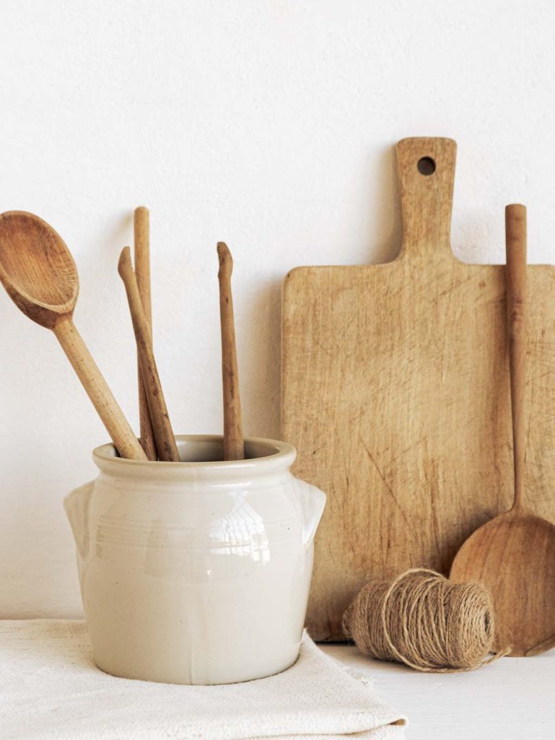 pot en grès blanc beige type pot à beurre digoin