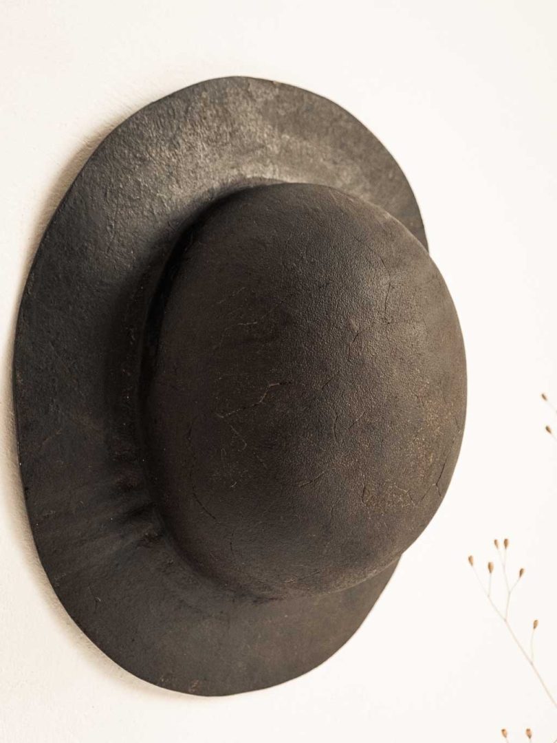 chapeau / casque de mineur en cuir dit barrette de mineur