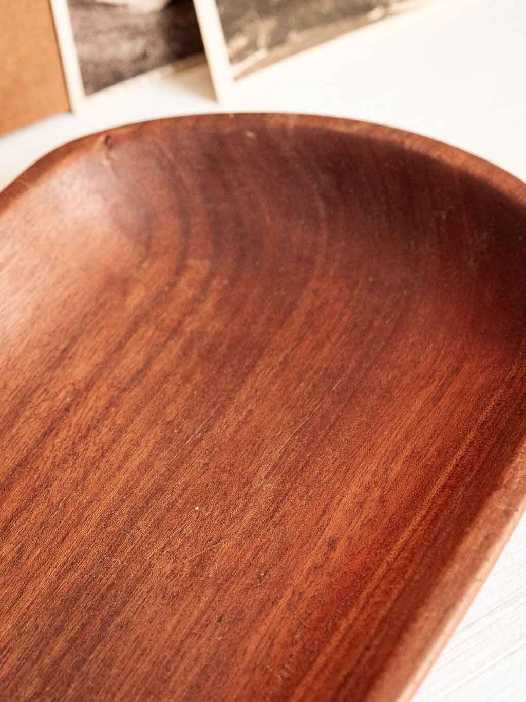 plateau en bois type teck vide poche