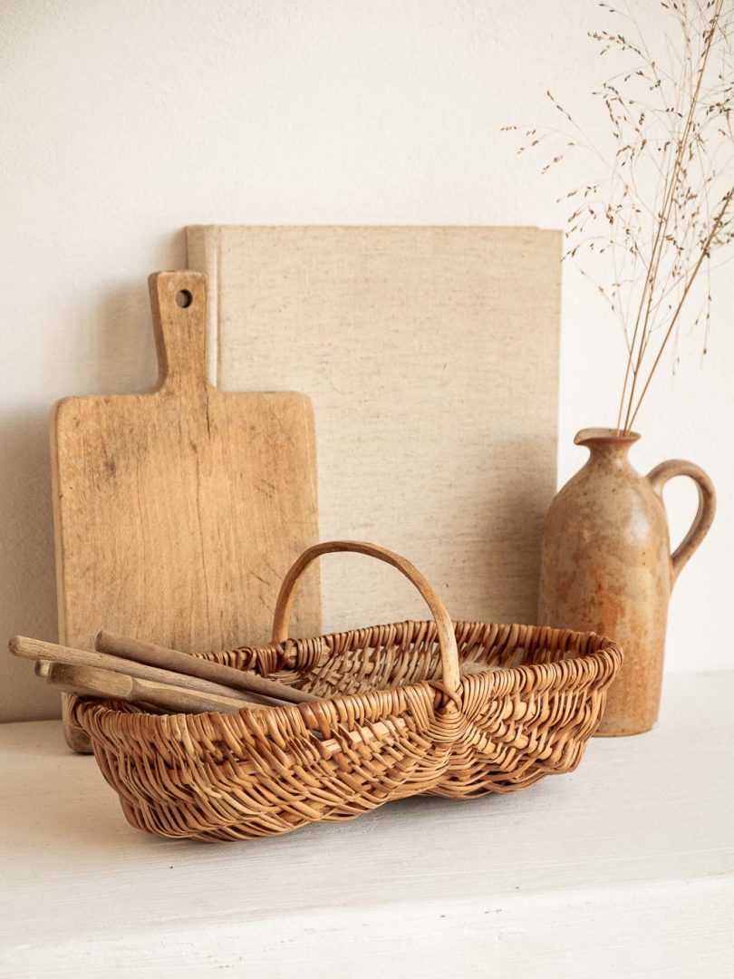 Panier de cueillette en osier, moyen