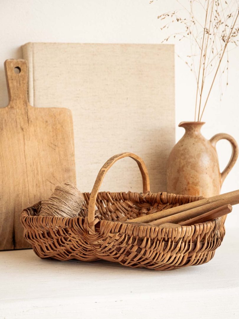 petit panier en osier vintage