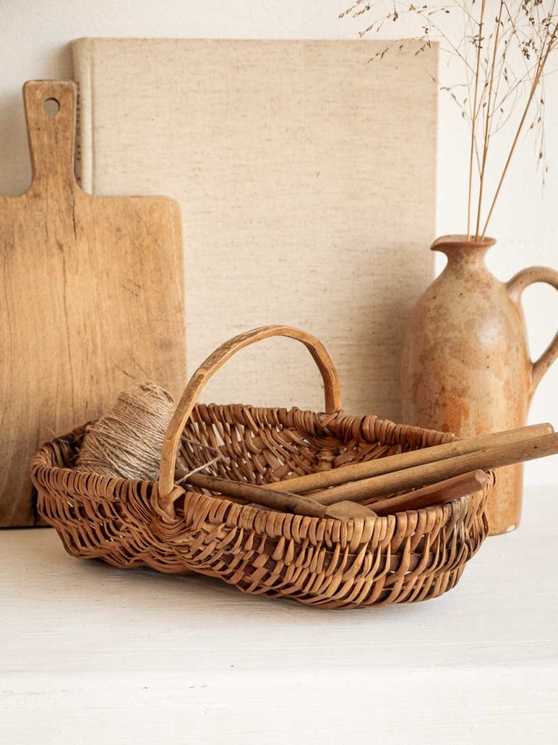 petit panier en osier vintage