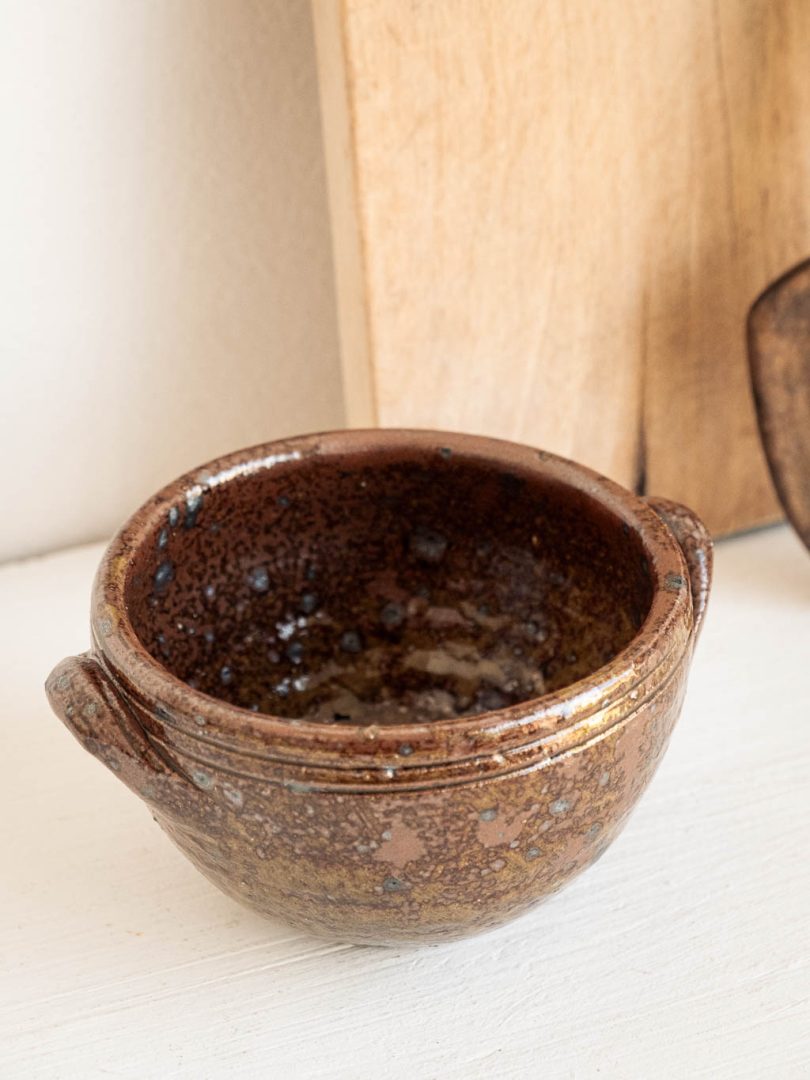 Mug En Grès Pyrité Beige - Tasse Artisanale D'occasion, Unique Et Pleine De Caractère