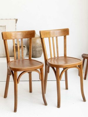 Chaises vintage Baumann bistrot n°43 en bois courbé