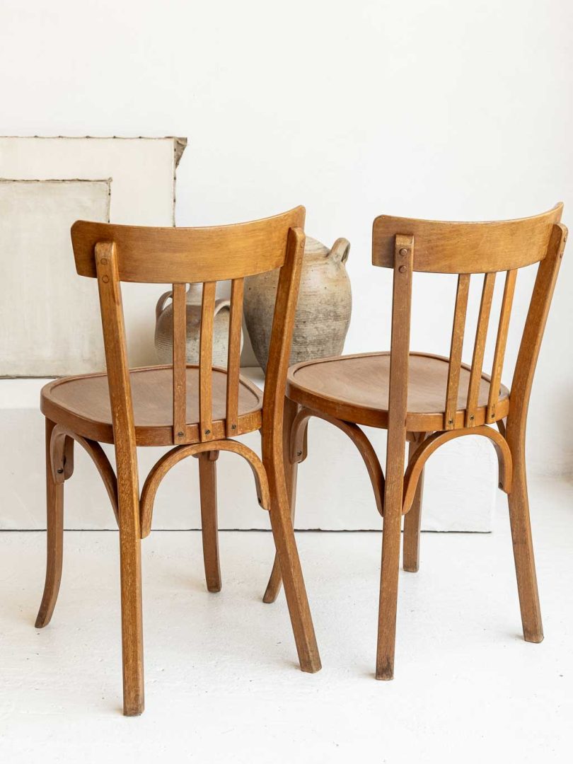 Chaises vintage Baumann bistrot n°43 en bois courbé