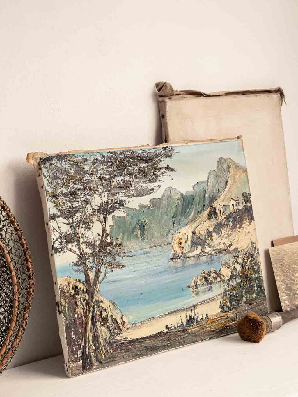 huile au couteau sur toile signée Dalia, paysage Majorque