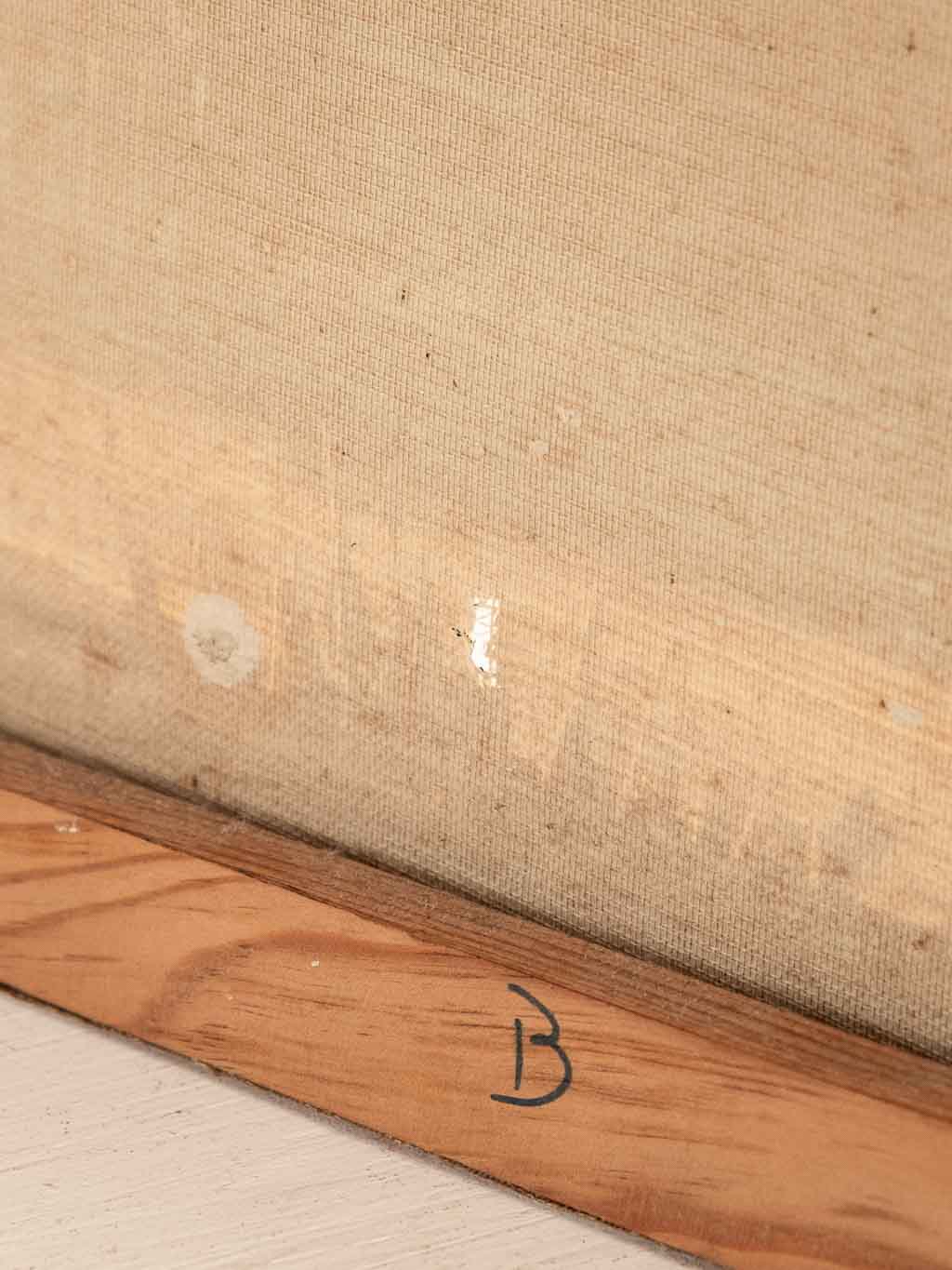 huile au couteau sur toile signée Dalia, paysage Majorque, détail dos