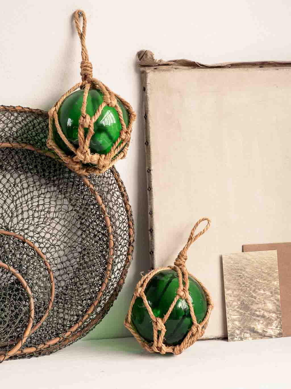 boule en verre servant de flotteur pour les filets de pêche