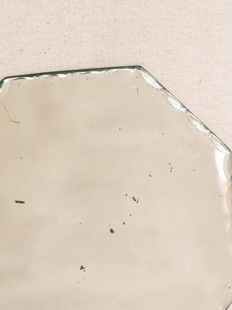 plateau miroir biseauté octogonal vintage