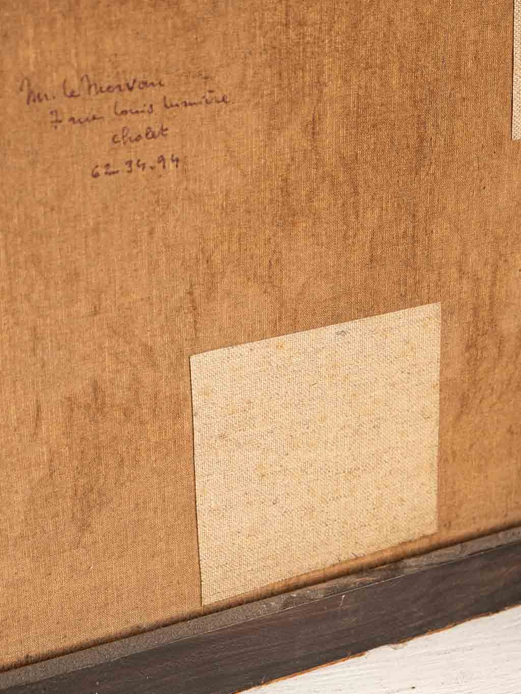 tableau peinture huile sur toile signée Lucien Henry paysage campagne du 19ème siècle
