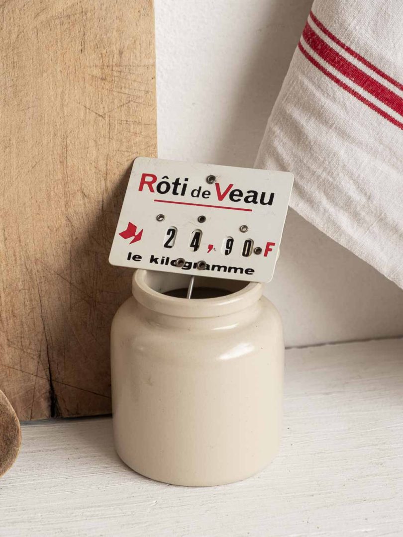 Etiquette de boucherie vintage, roti de veau