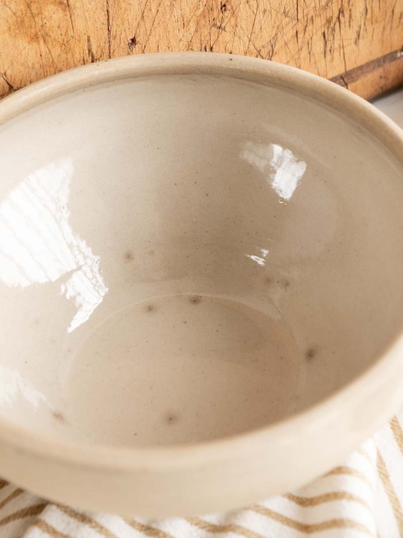 Petit saladier en grès beige - gris