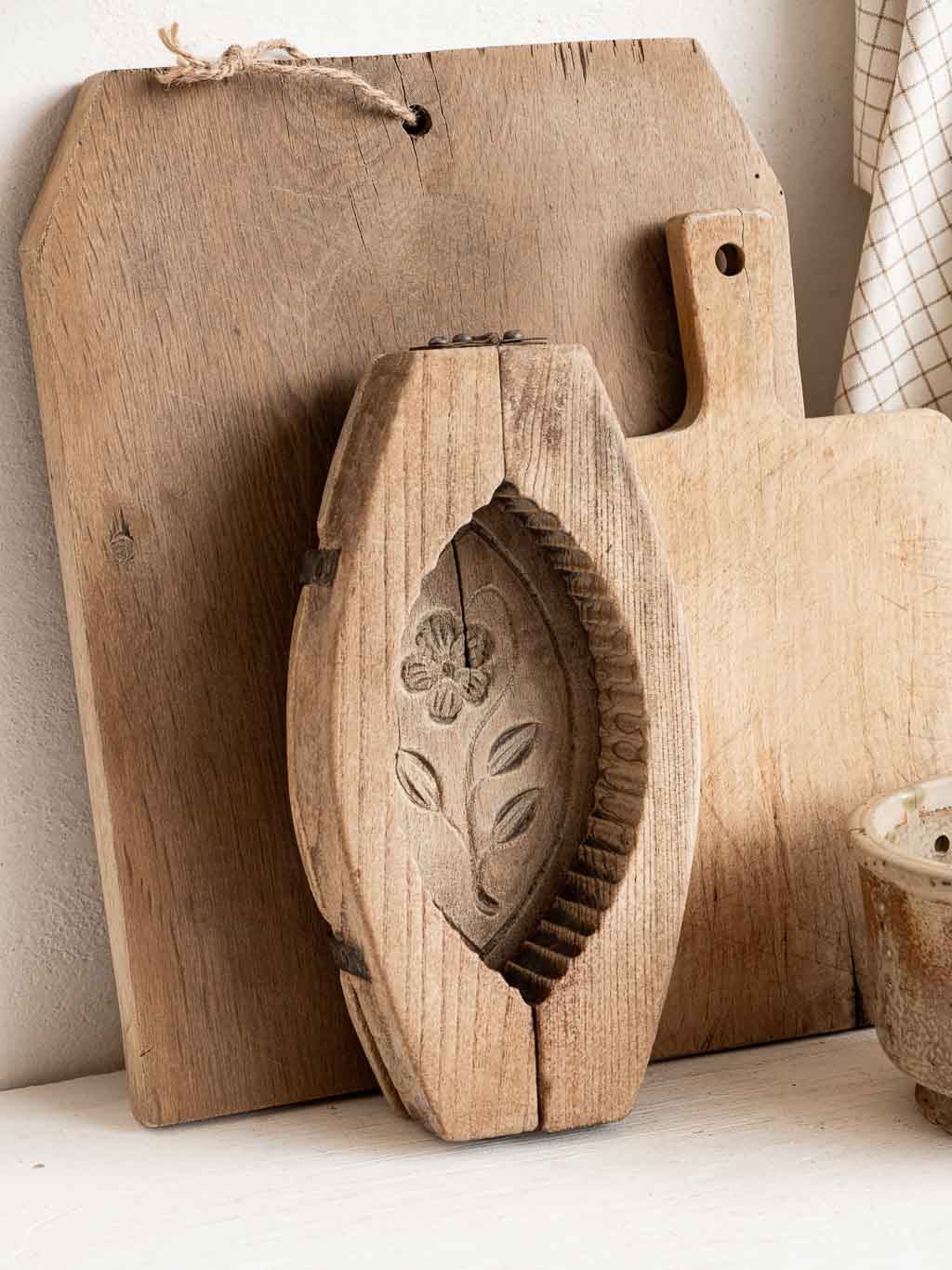ancien moule à beurre en bois