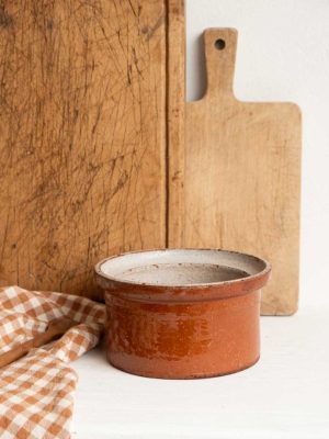 Ancien pot en grès marron et gris