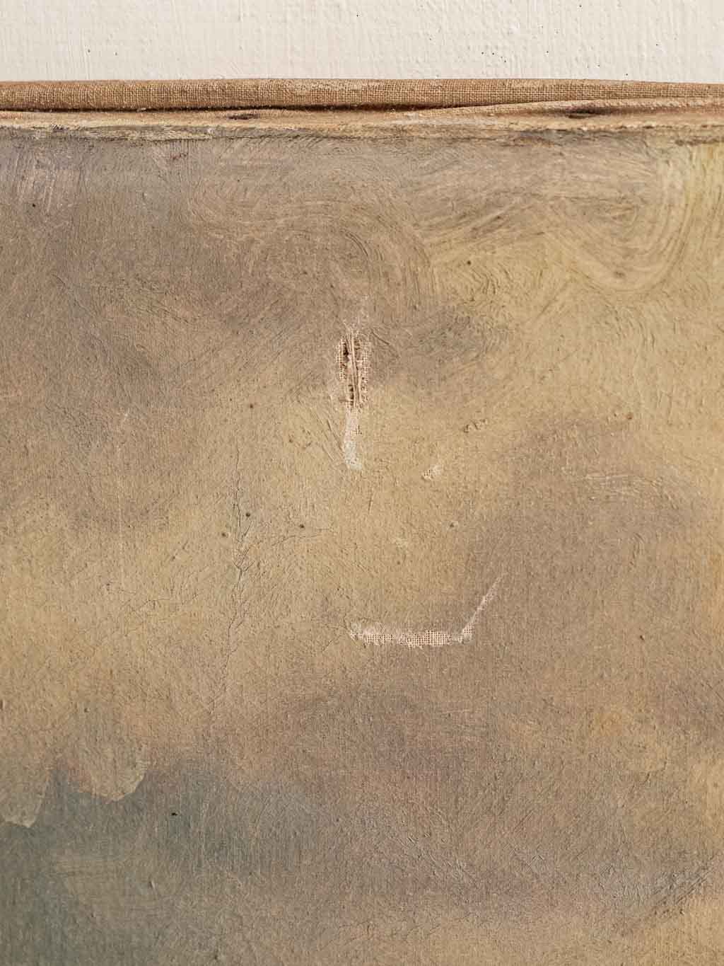grande huile sur toile, scène pastorale en Provence. J Morin