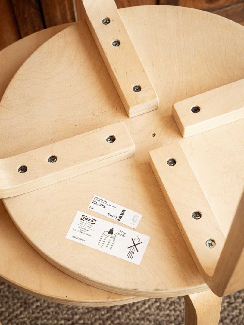 Lot de 2 tabouret Frosta Ikea, empilables style Aalto E60