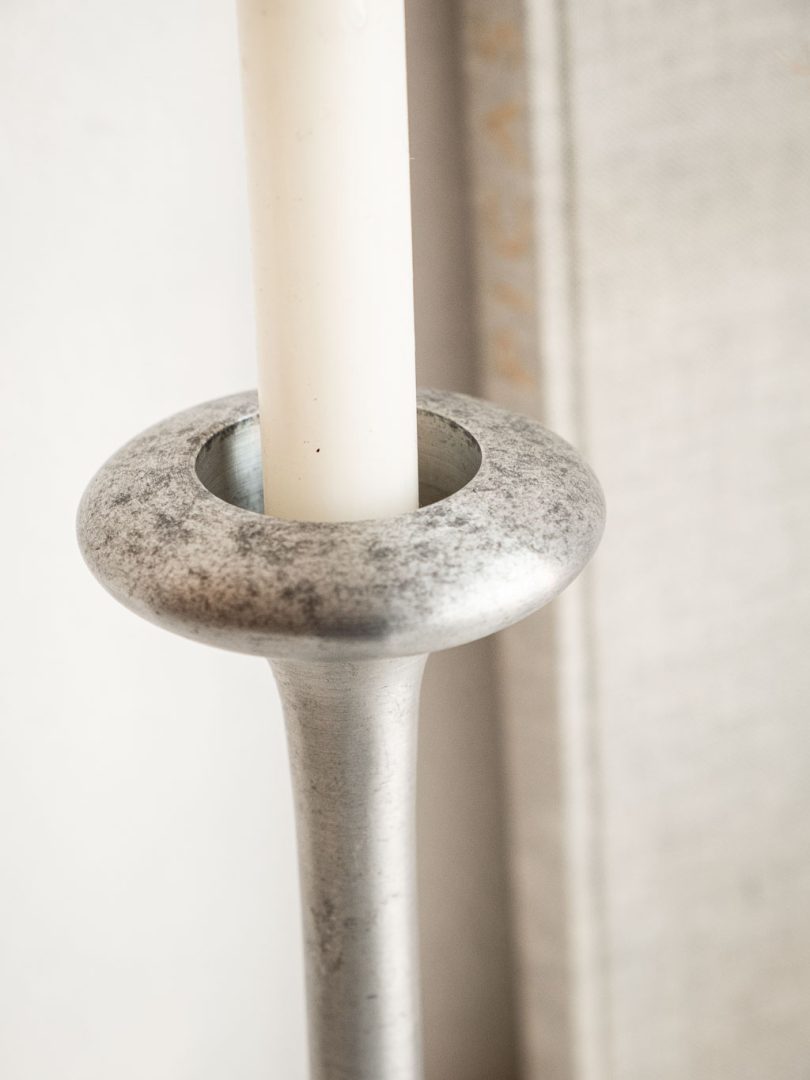 bougeoir Carl Öjerstam pour Ikea en aluminium brossé