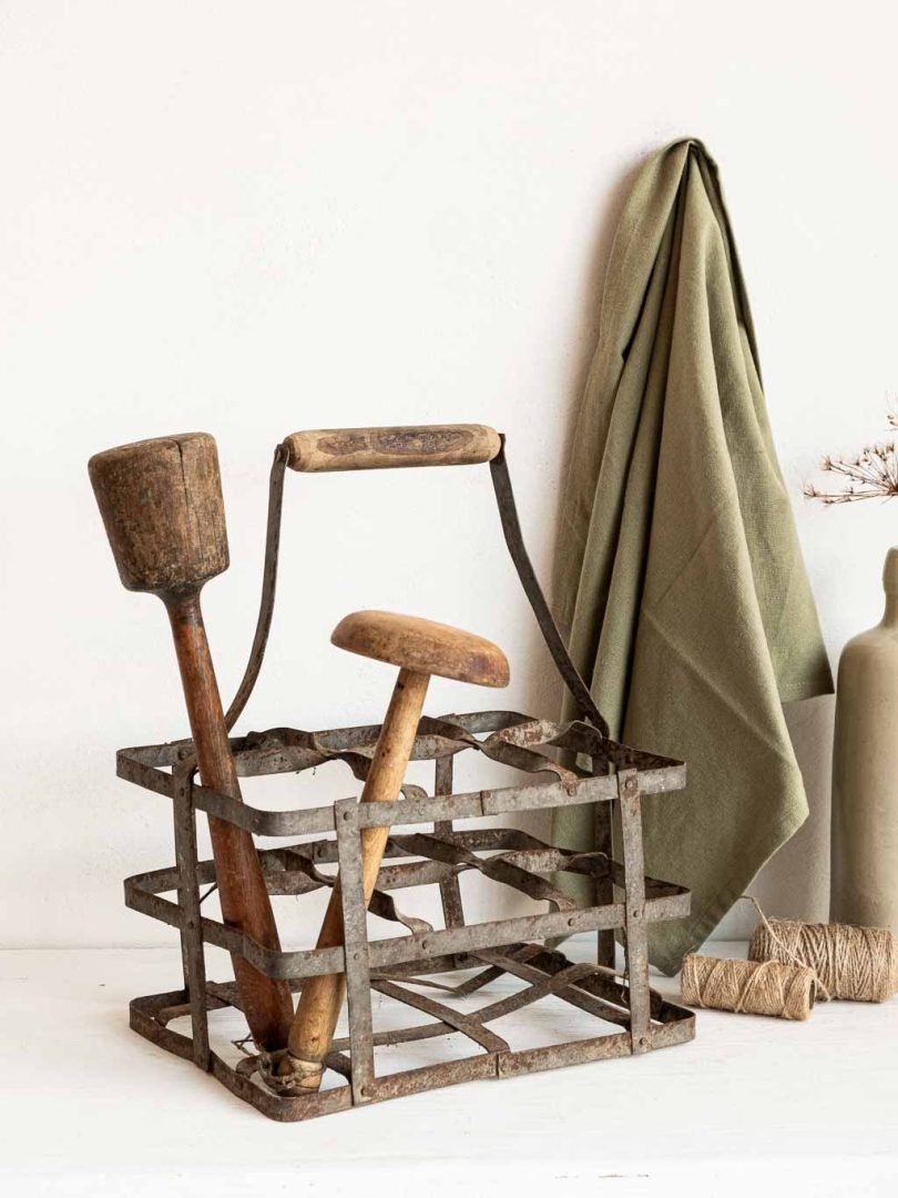 casier porte bouteille ancien en métal pour 6 bouteilles