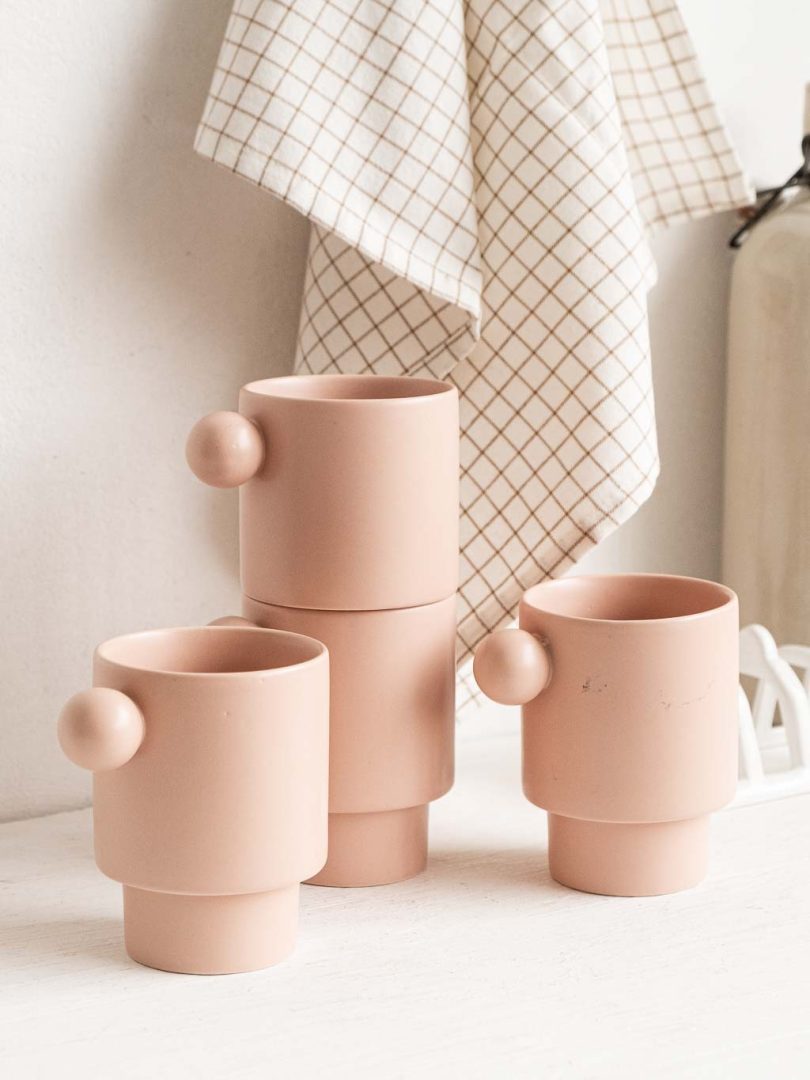 ensemble 4 tasses oyoy rose