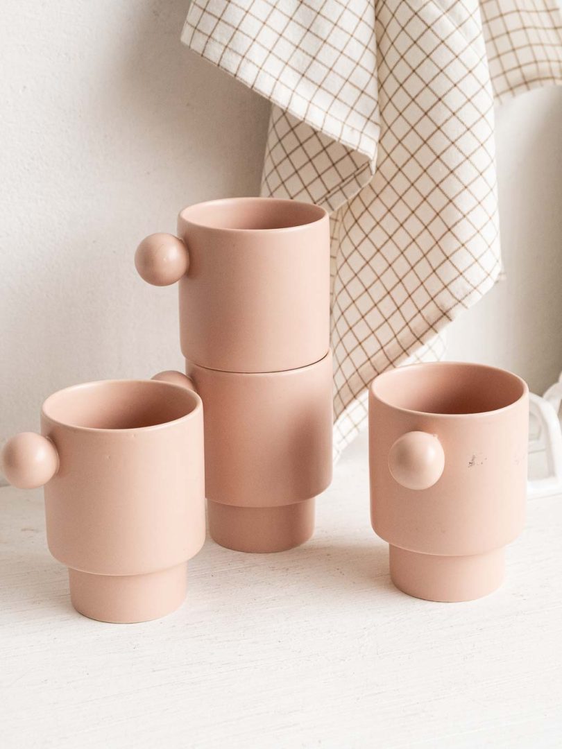 ensemble 4 tasses oyoy rose