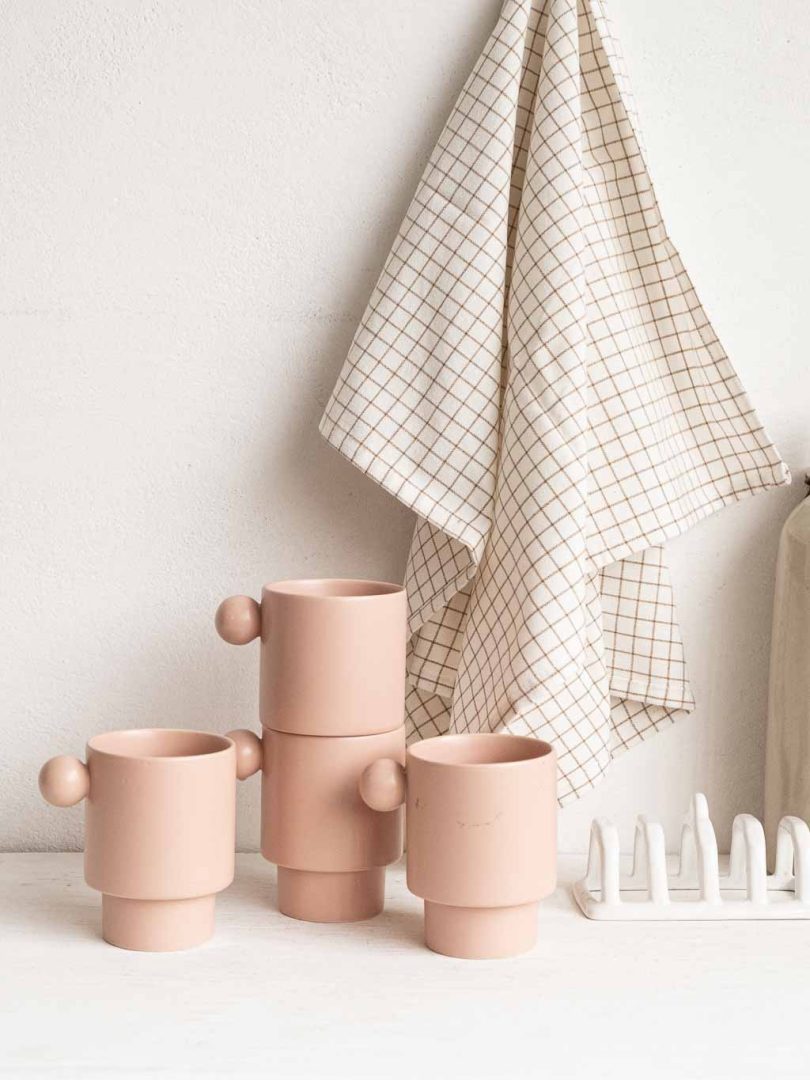 ensemble 4 tasses oyoy rose