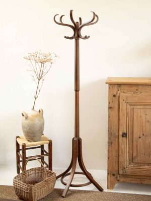 Porte manteau perroquet Baumann vintage en bois foncé