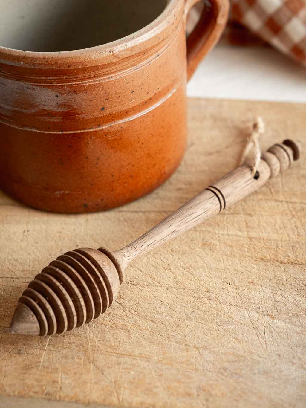 cuillère à miel vintage en bois