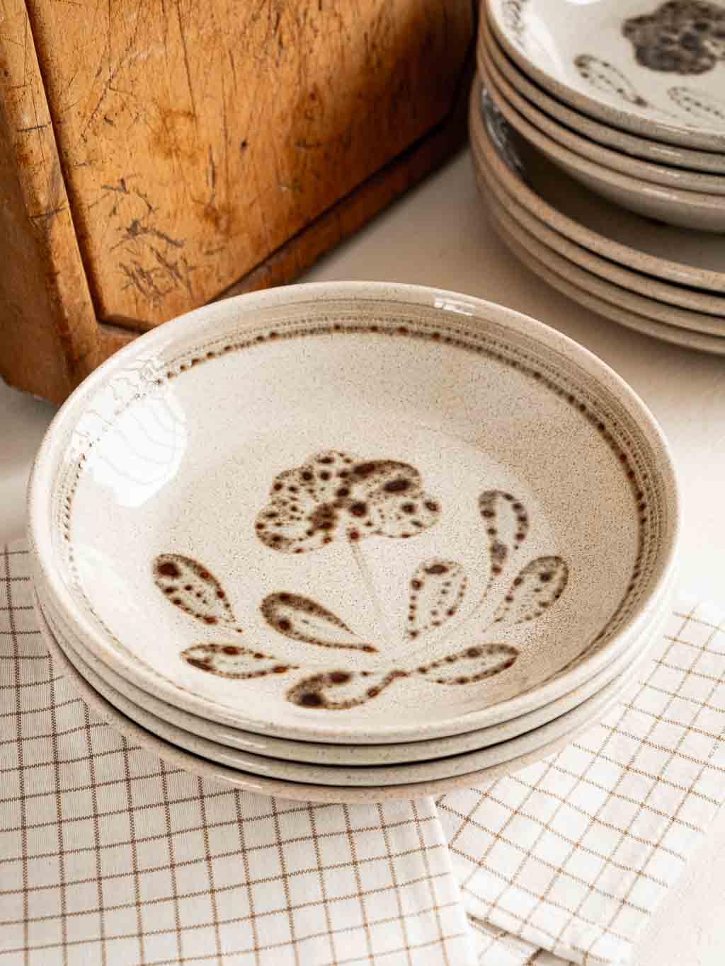 Assiettes creuses vintage Sarreguemines grès Jocelyne