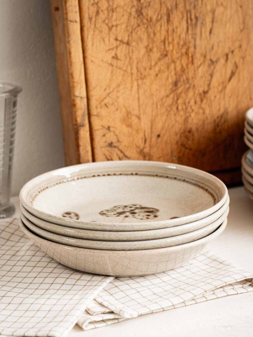Assiettes creuses vintage Sarreguemines grès Jocelyne