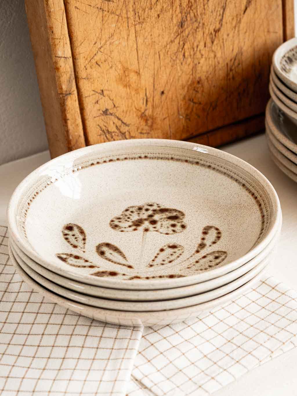 Assiettes creuses vintage Sarreguemines grès Jocelyne