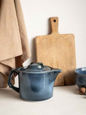 théière en porcelaine bleue de Birebent