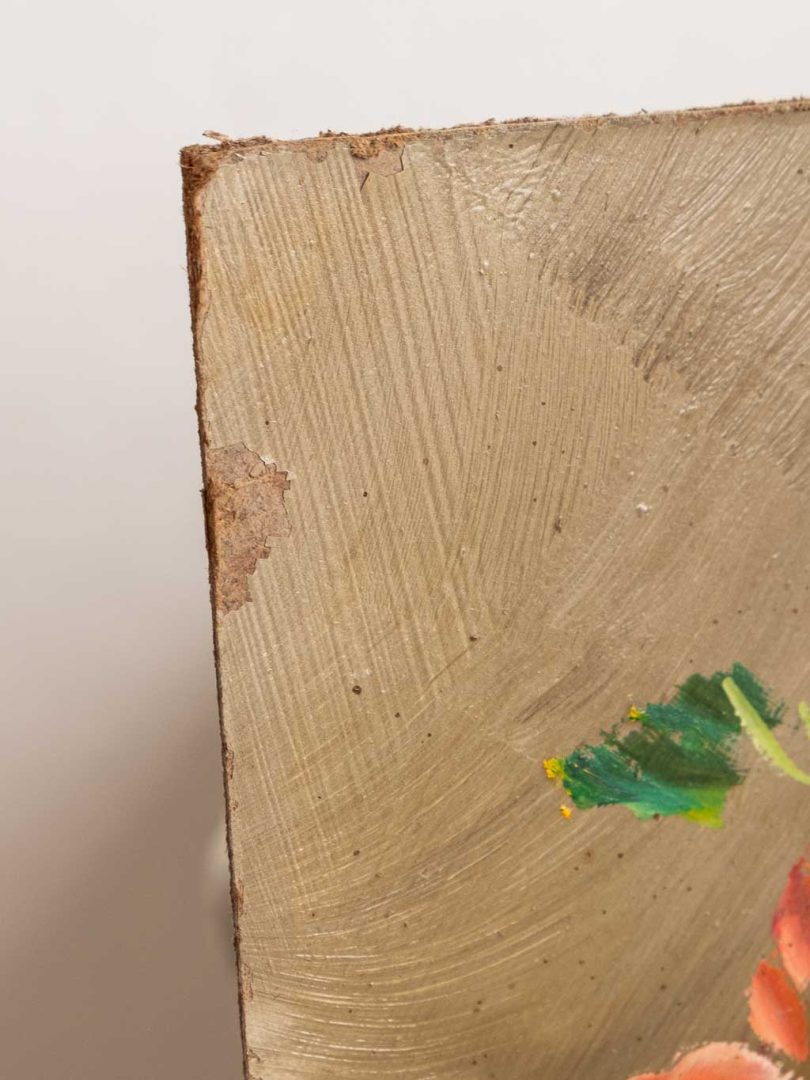 Peinture huile sur panneau mdf bouquet