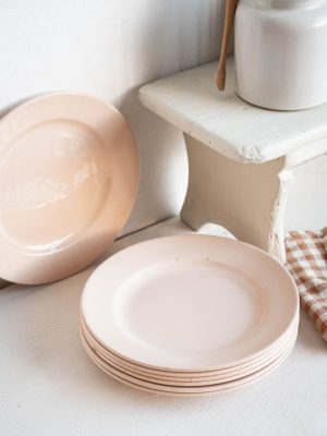assiettes à dessert Digoin Sarreguemines vintage rose