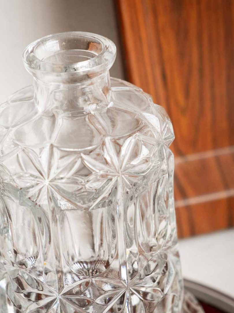 carafe à whisky en verre taillé