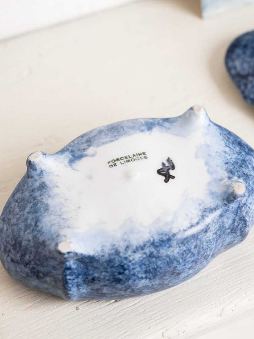 Boîte à bijoux en porcelaine de Limoges bleue – Image 4