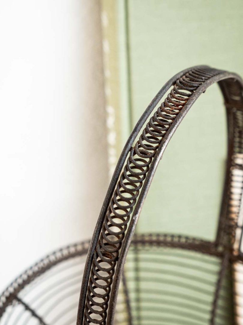 panier métal ancien style victorien