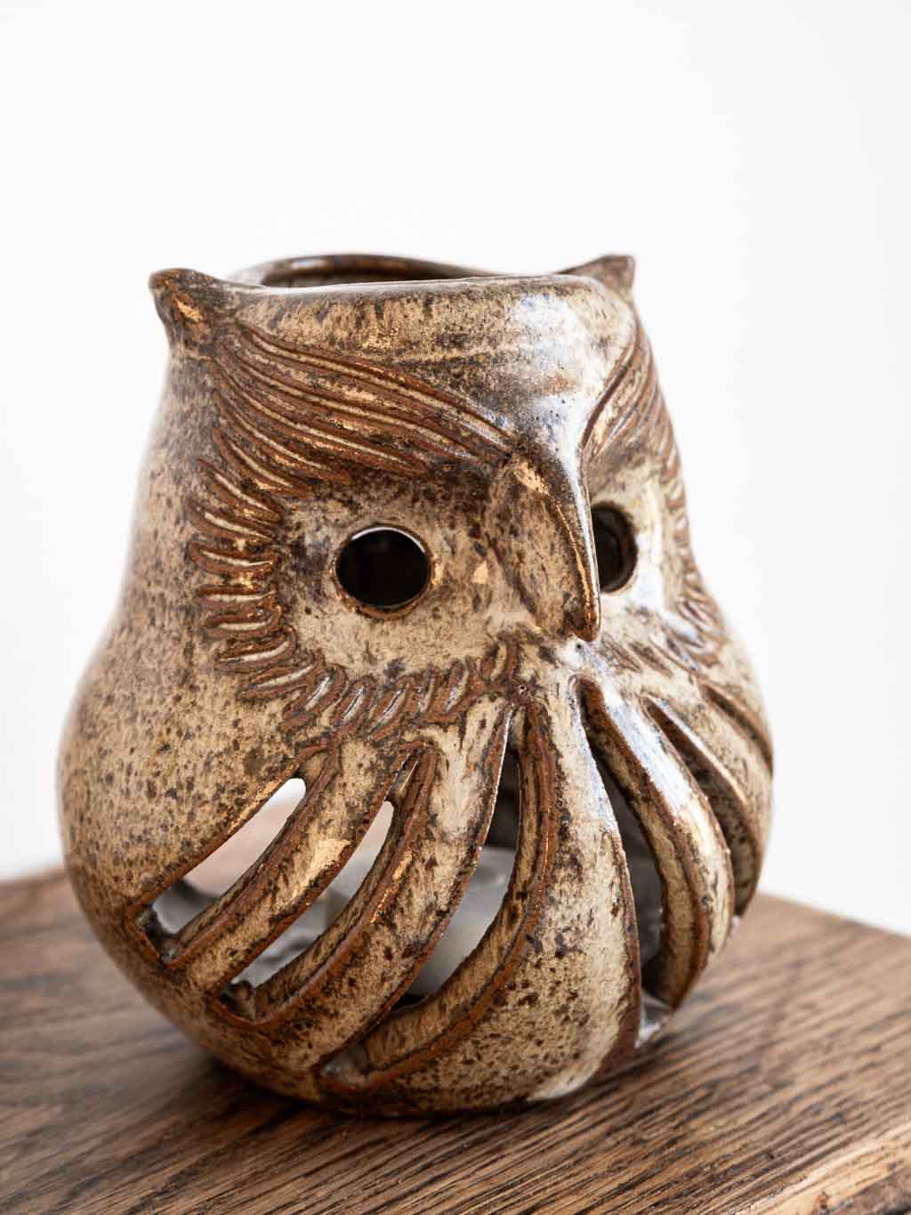 photophore brule parfum / huiles essentielles en forme de hibou