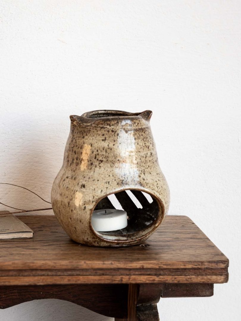 photophore brule parfum / huiles essentielles en forme de hibou