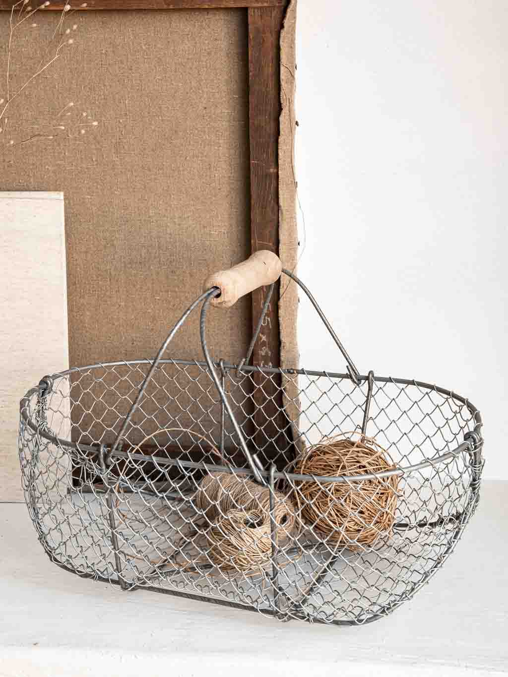 Grand panier de pêche à pied en métal galvanisé 44cm