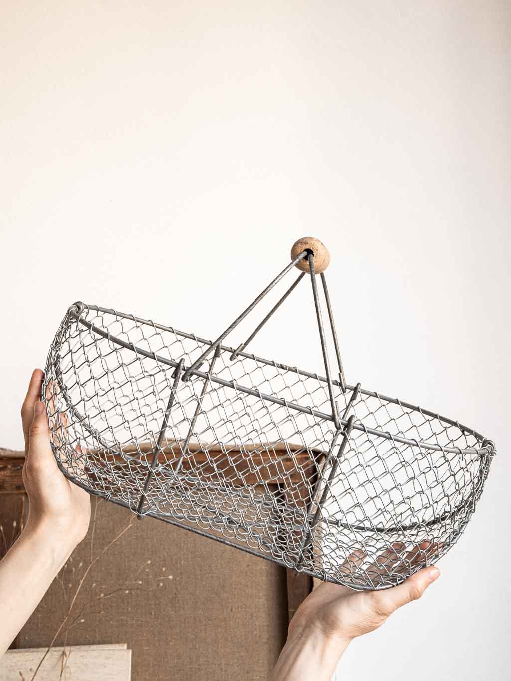Grand panier de pêche à pied en métal galvanisé 44cm