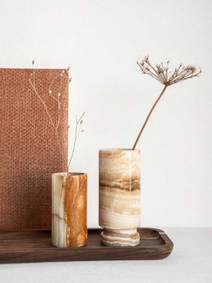 duo de vases cylindrique en onyx