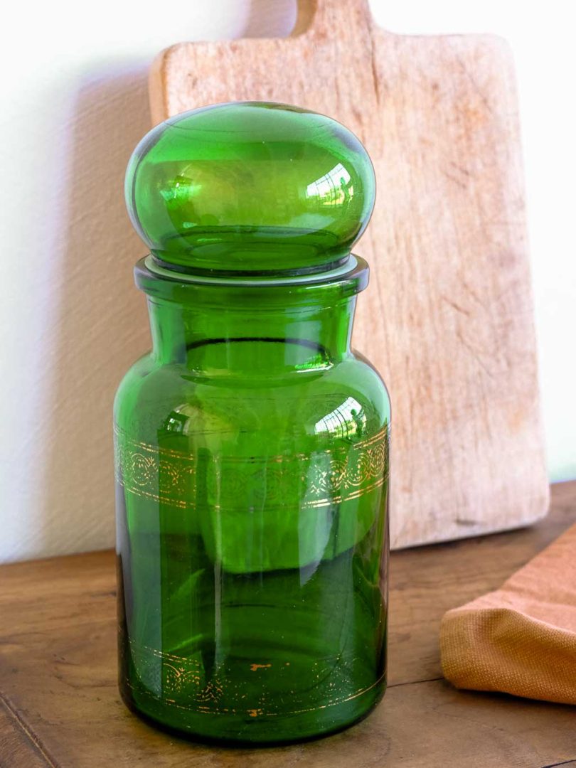 Bocal en verre bouchon bombé vintage