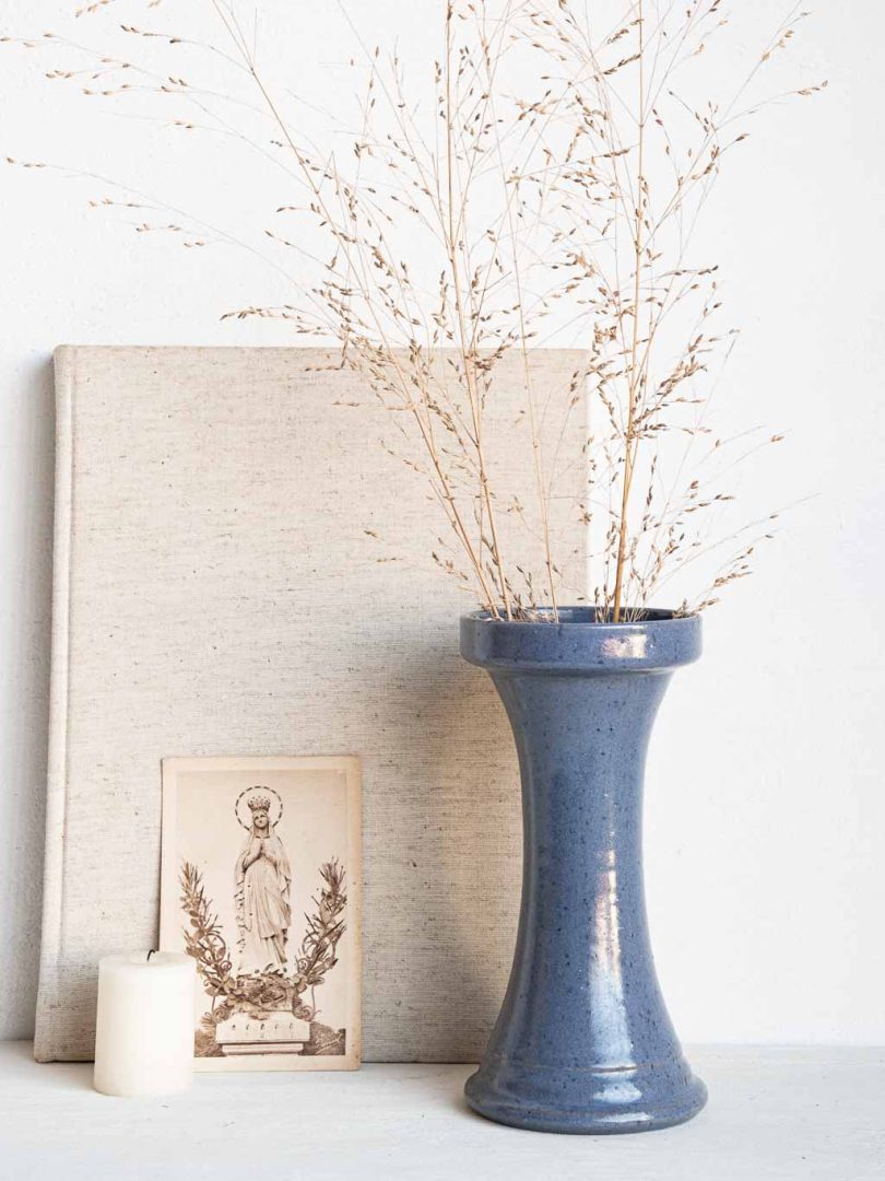 vase en grès bleu