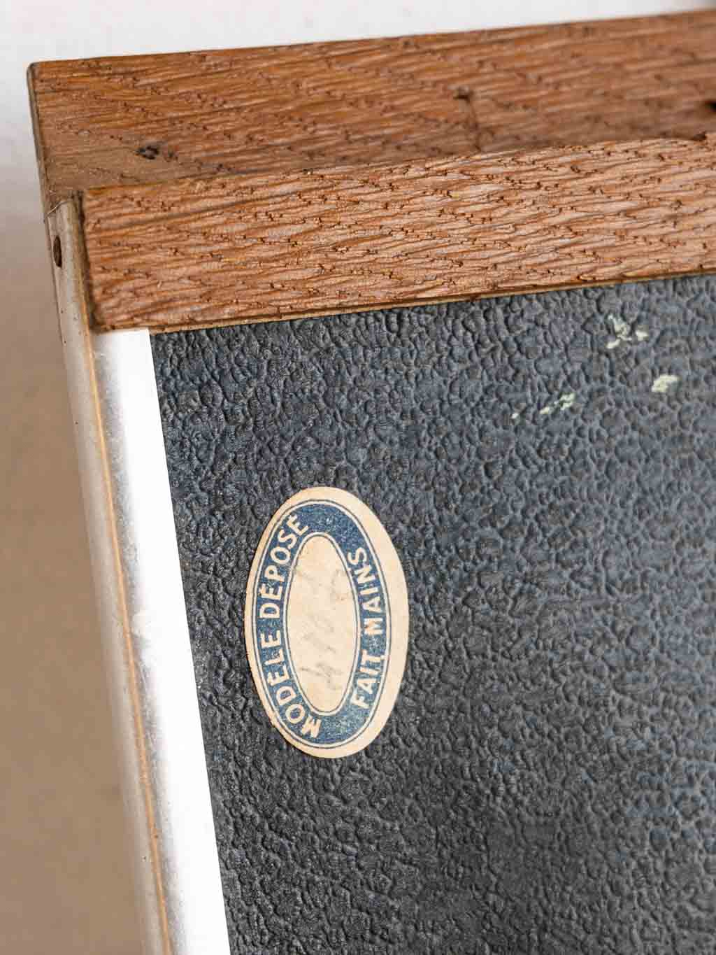 plateau vintage miroir bois et métal 1940