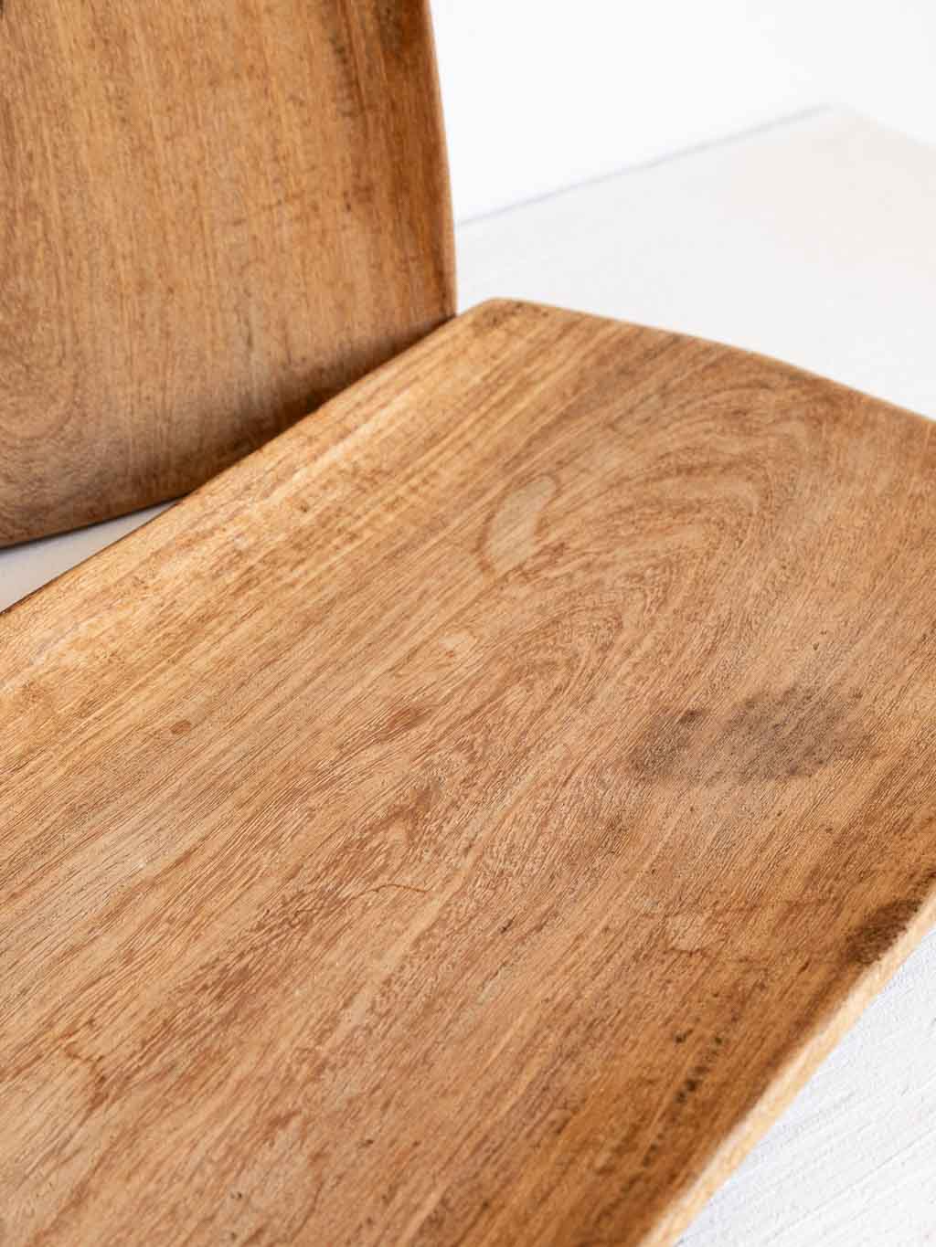 plateau en bois brut 40 cm ethnique