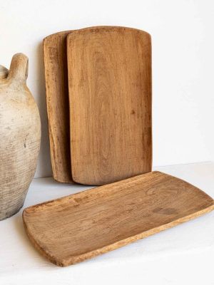 plateau en bois brut 40 cm ethnique