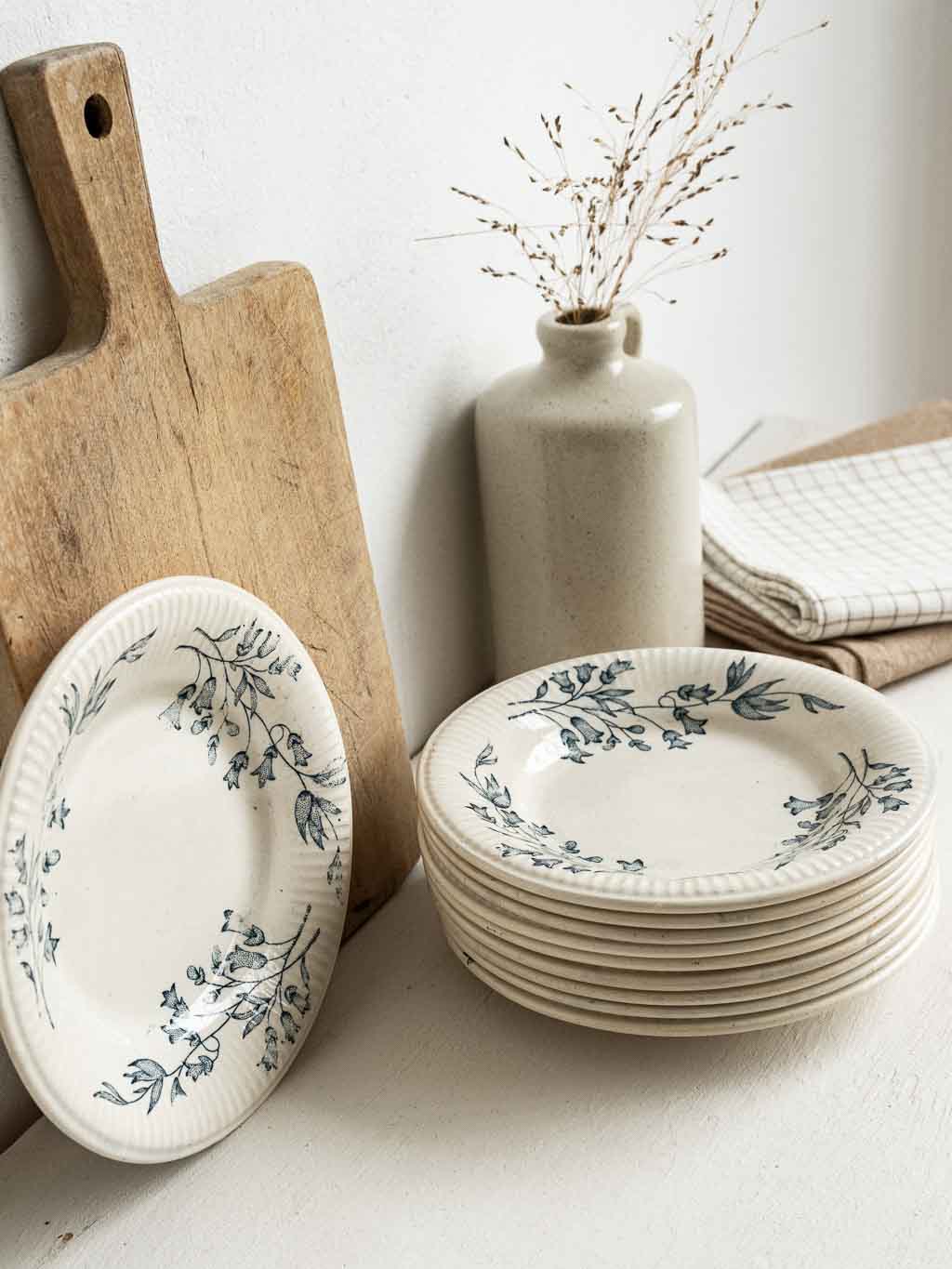 assiettes vintage faience de grigny terre de feu